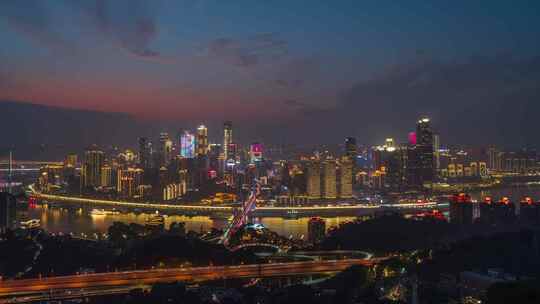 8K重庆南山观景台夜景延时视频素材模板下载