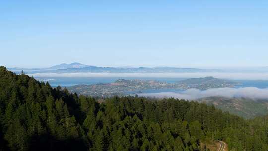 云，天空， Tamalpais山，树木