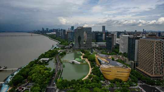 杭州滨江区城市风光延时