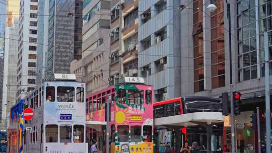 【正版素材】香港城市街道上环