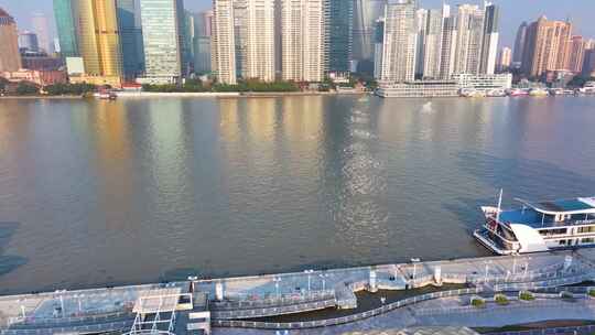 上海黄浦区外滩航拍中山东二路车辆交通风景