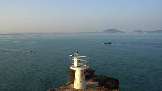 漳州东山岛海岛灯塔渔船出海