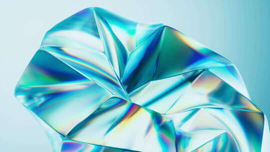 抽象透明玻璃宝石背景三维渲染