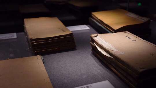 南阳博物馆古书文献老书古代文化书籍视频素材模板下载