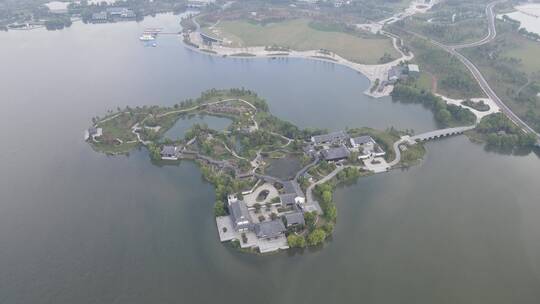 航拍 绍兴 迪荡湖 风景 旅游