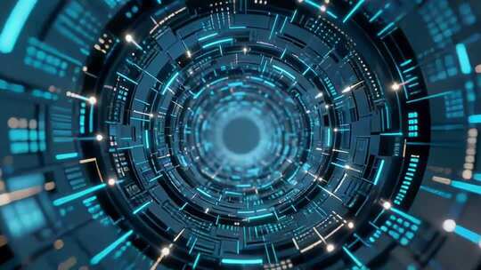 科技感蓝色隧道背景素材