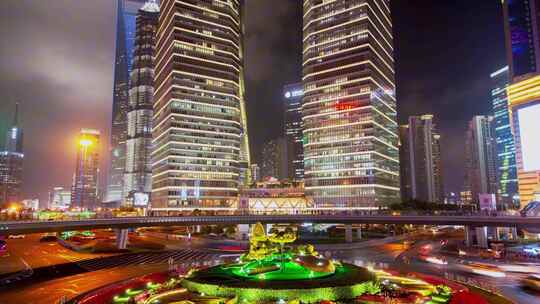 上海航拍延时上海街道上海地标性建筑