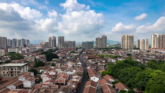 福建漳州城市风光航拍延时