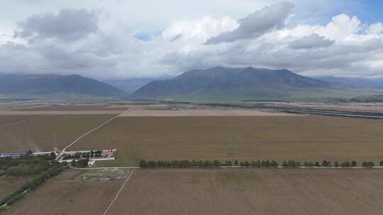 秋收季节农业基地航拍