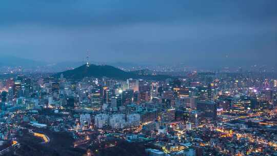 车流交通马路堵车都市城市生活夜晚夜景城市