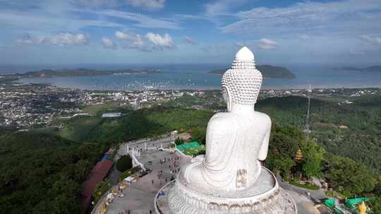 原创 泰国普吉岛大佛寺庙航拍景观