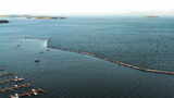 从空中看佛蒙特州尚普兰湖上美丽的防波堤伯灵顿高清在线视频素材下载