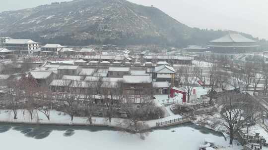 庆都山景区雪景航拍