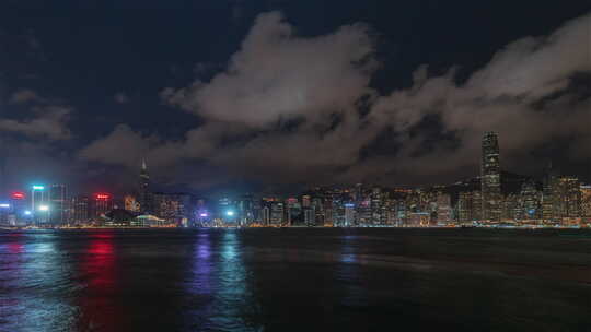 香港城市夜景延时拍摄