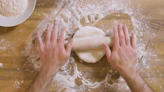 面包师 制作 厨房 揉面