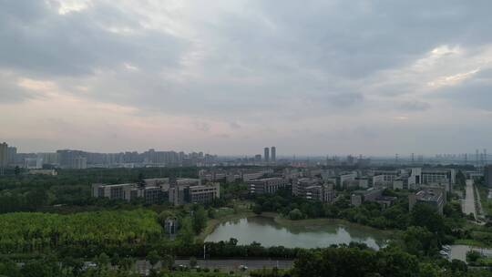 合肥经开区翡翠湖航拍城市园林风景DJI_0032