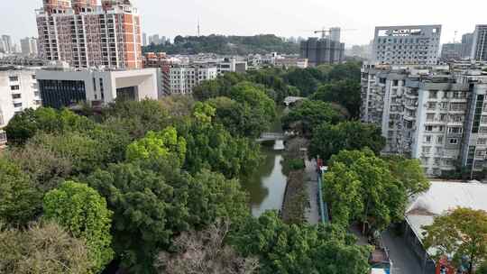 航拍福州城市内河河流 福州白马河