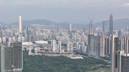 深圳罗湖中心区建筑群航拍