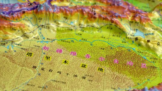 新疆地图4K视频素材模板下载