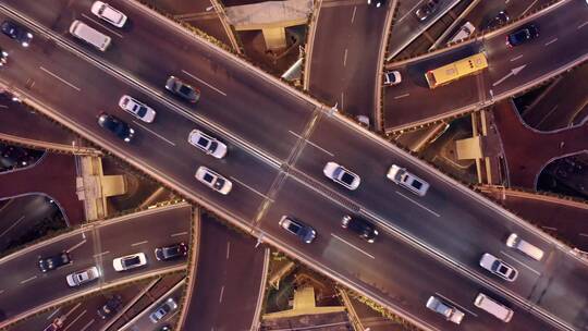 上海城市立交桥夜景航拍视频素材模板下载