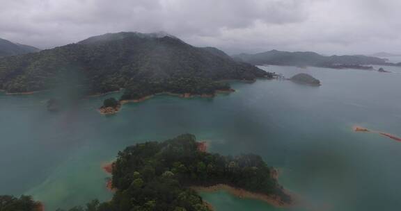 河源万绿湖风景区航拍