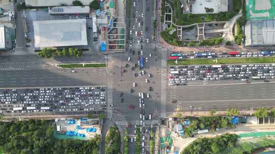 航拍山东济南城市交通大道