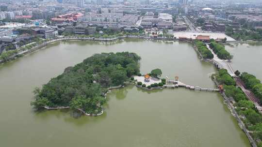 河南开封市龙亭公园航拍