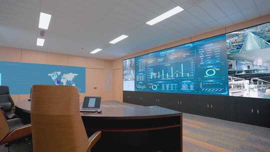 现代化智能化监控室5G大数据视频素材模板下载