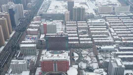 航拍 航拍石家庄 航拍石家庄雪景 雪景 冬至