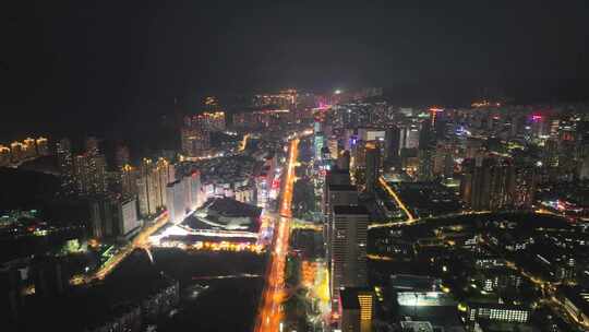 繁华都市  都市 城市夜景航拍