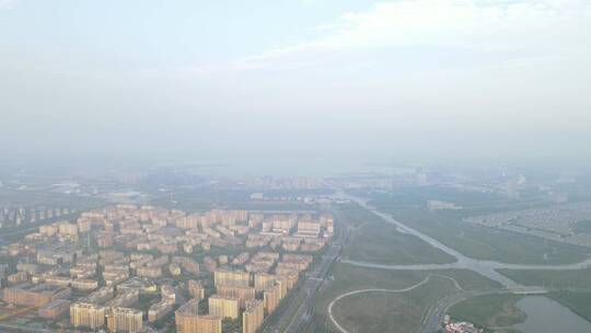 上海浦东新区滴水湖全景4K航拍视频素材模板下载