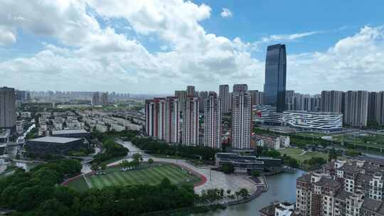 4K航拍昆山城市建筑风光大景