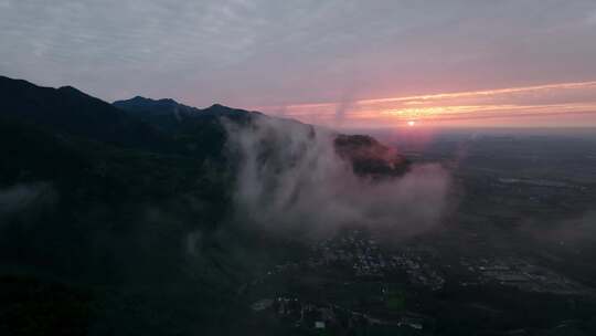 陕西秦岭山脉云海云雾风光