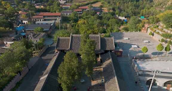 山西长治浊漳河谷原起寺青龙宝塔航拍