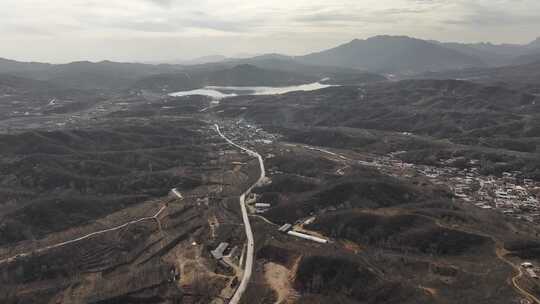 湖 航拍 山间 美景 自然 风景