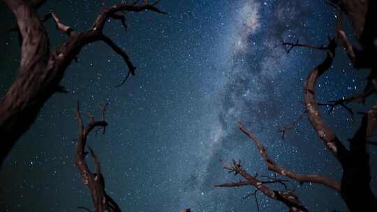 银河夜晚延时到白天星轨时间流逝太阳系