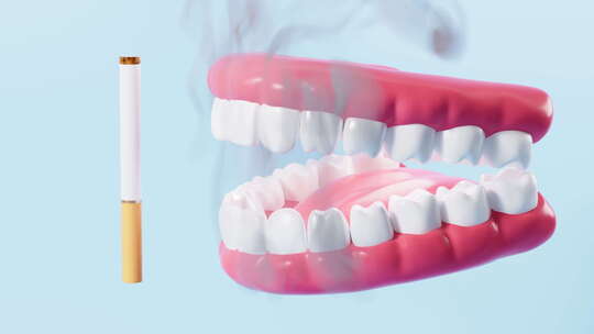 吸烟与牙齿口腔疾病概念动画视频素材模板下载