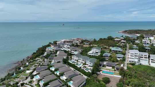 泰国苏梅岛海滩海湾航拍自然景观