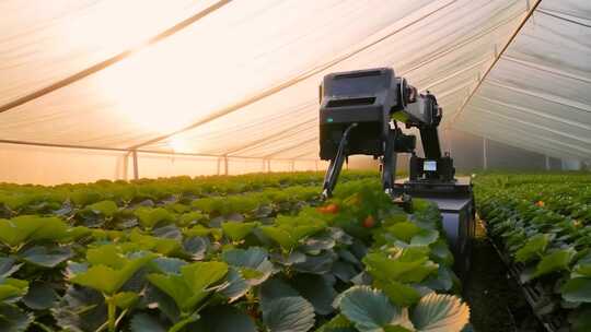 温室大棚内农业机器人作业