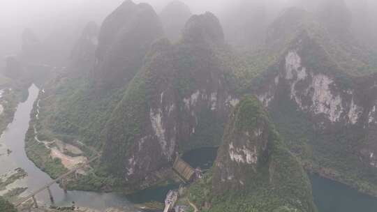 广西河池小三峡景区航拍