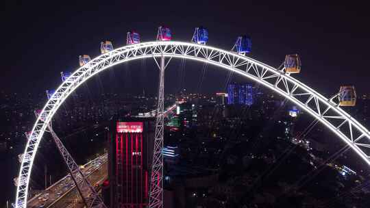 上海锦江乐园摩天轮夜景