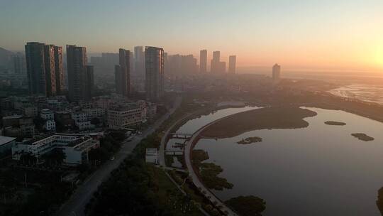 4K合集航拍厦门杏林平流雾日出城市风光