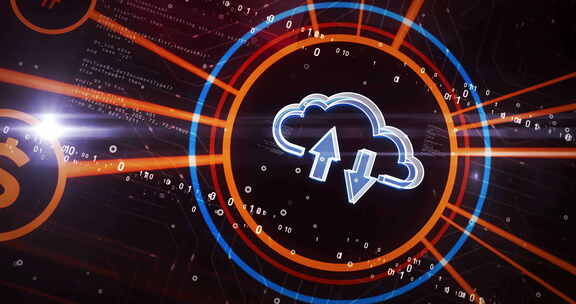 云计算服务器存储符号3d数字概念