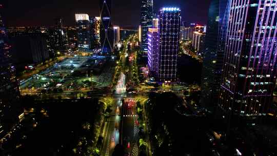 杭州萧山区钱江世纪城夜景延时视频素材模板下载