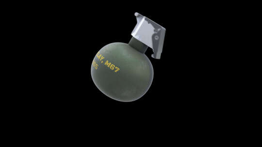 4K手榴弹三维带通道特效合成视频素材模板下载