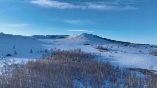 航拍雪野雪原风光