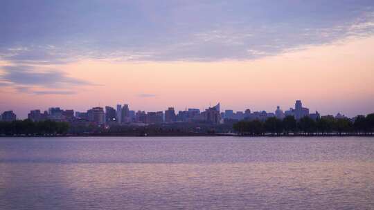 杭州西湖湖滨城市建筑风景