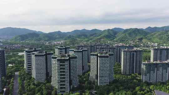 高端楼盘 花园小区 城市高楼 现代小区 杭州