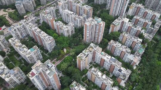 城市房地产住宅区航拍