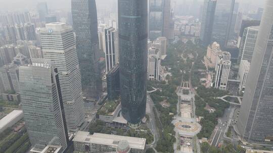 广州珠江新城城市CBD高楼建筑航拍